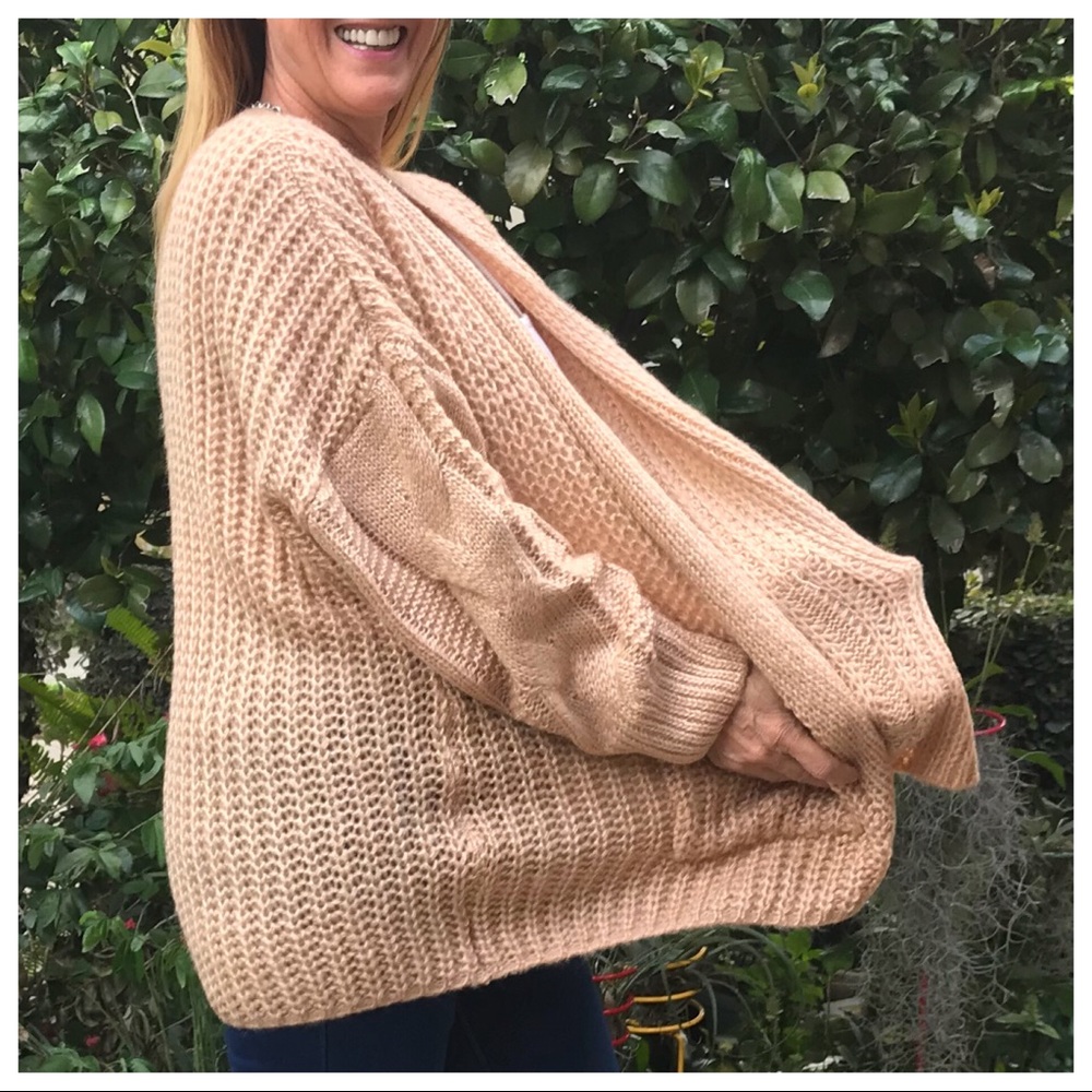 LAST 🔘 True Confessions! Taupe Open Cardigan - Picture 7 of 8